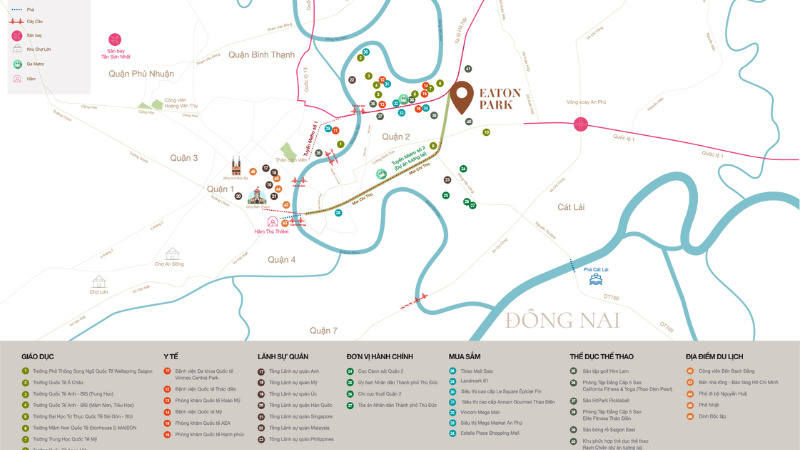 Tổng quan về vị trí của Eaton Park